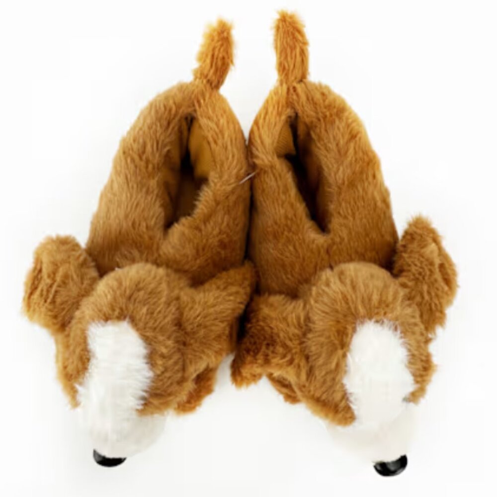 NWT ~ Petco 3-D Dog Fuzzy Slippers for Adults  (Size:  Large, 9-10)